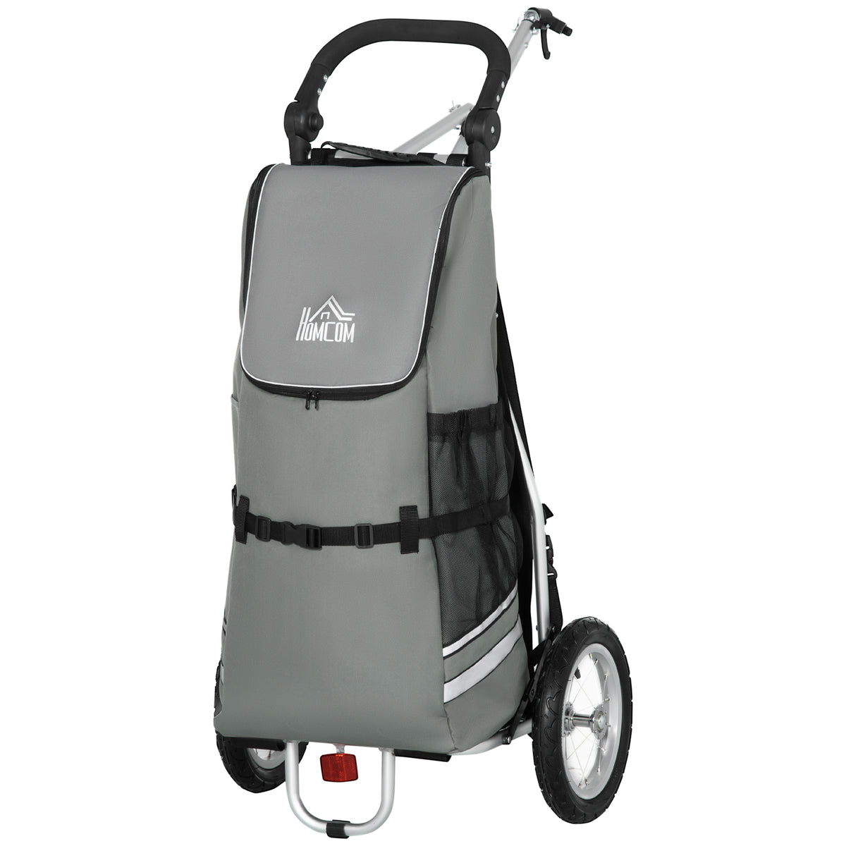 3-in-1 Einkaufstrolley Einkaufswagen Fahrradanhänger Sackkarre, 53 x 43 x 110cm , Grau+Silber