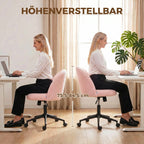 Schreibtischstuhl, Höhenverstellbarer Drehstuhl, Bis 120 Kg, Rosa