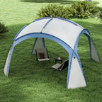 Event Shelter 3,5 x 3,5m Pavillon mit Haken Tür Wasserabweisend winterfest Gartenpavillon Hellblau