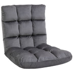 Sessel G?stematratze Bodensessel, verstellbare R¨¹ckenlehne, Velouroptik, 55 cm x 71 cm x 53,5 cm, Grau