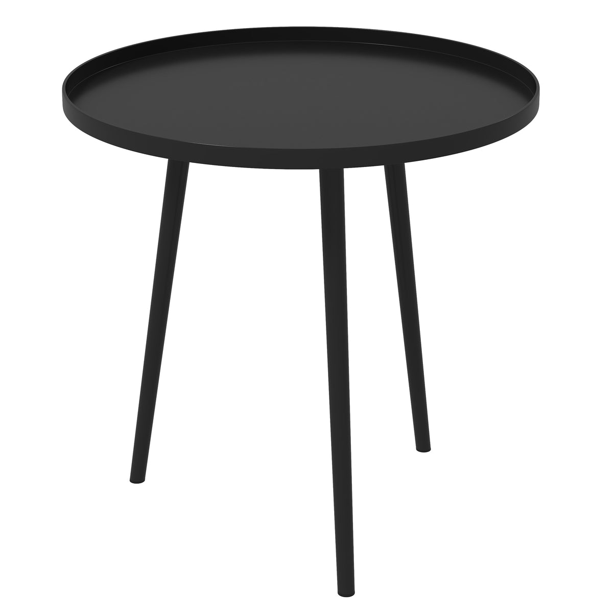 Outdoor Beistelltisch, Gartentisch, runder Terrassentisch, Stahl, Ф40 x 50Hcm, Schwarz