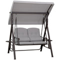 2-Sitzer Hollywoodschaukel Gartenschaukel mit Sonnendach Kissen Tablett Metall Polyester Grau 162 x 118 x 173 cm