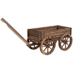 Pflanzen-Schubkarre Hochbeet aus Holz, wetterbest?ndig, 120 x 41 x 50 cm, Braun