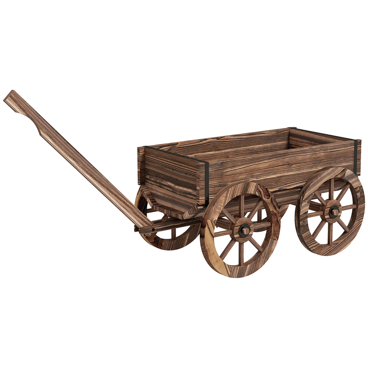 Pflanzen-Schubkarre Hochbeet aus Holz, wetterbest?ndig, 120 x 41 x 50 cm, Braun