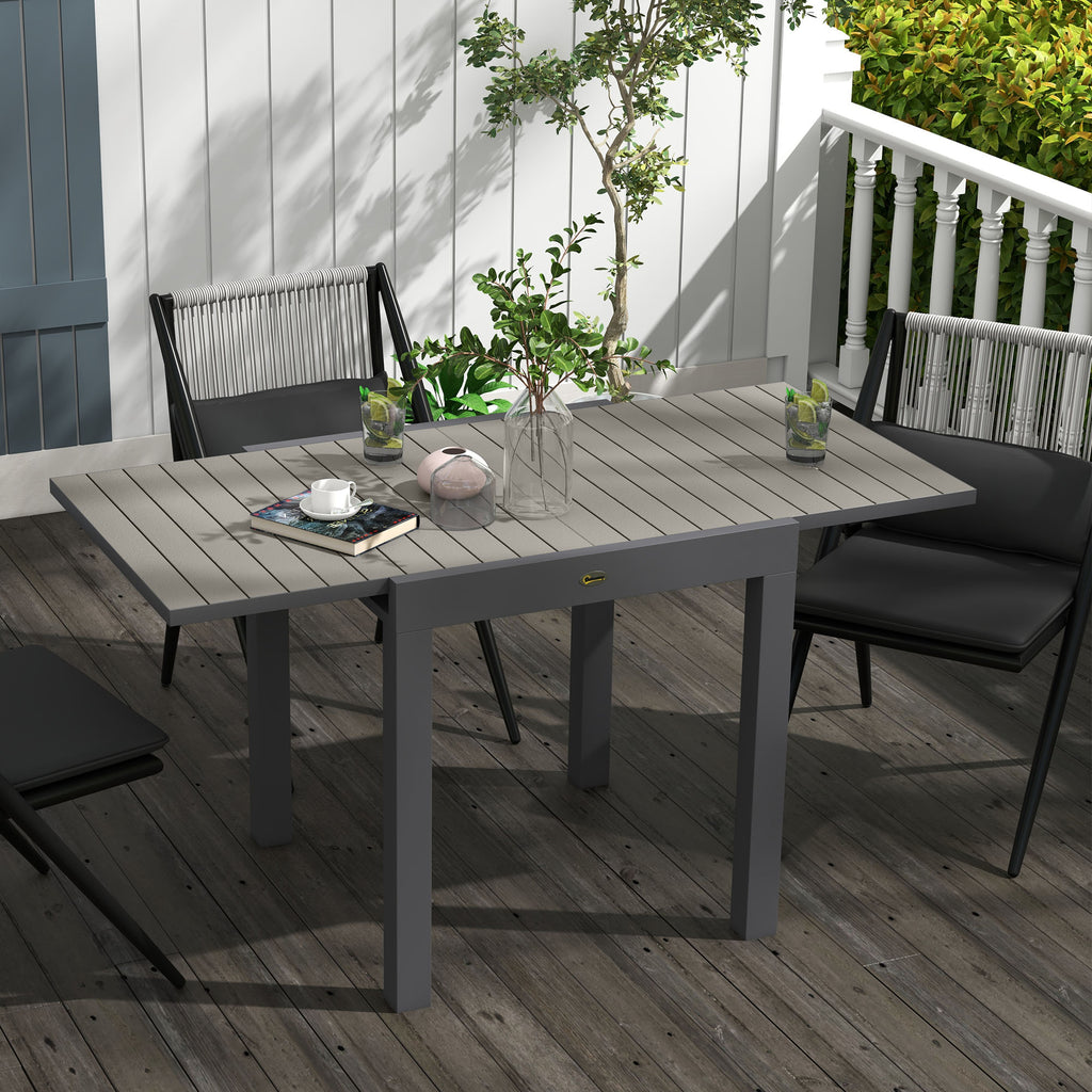 Gartentisch Outdoor-Tisch, wetterbeständig, 162 x 80 x 75 cm, Grau