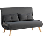 2-Sitzer-Schlafsofa, Bettsofa, in Bett umwandelbare Couch, verstellbare R¨¹ckenlehne, Stoffbezug, Metallrahmen, Grau