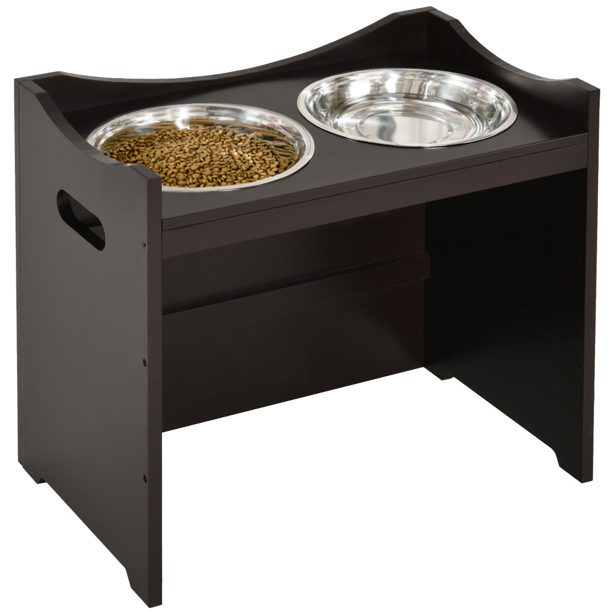  Erhöhter Hundenapf Höhenverstellbar Futternapf mit Ständer Wassernapf 2 x 2L Edelstahlnäpfen Langsamfutternapf verstellbar Fressnapf Futterstation Hundenäpfe für alle Hundegrößen, Kaffee
