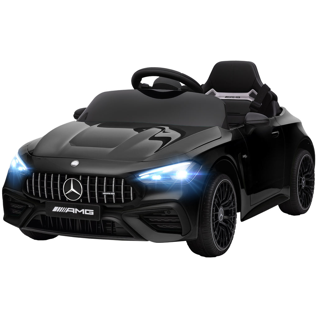 Kinder-Elektroauto, Mercedes-Design, 12V Motoren, Fernbedienung, LED-Lichter, Musik, f¨¹r 3-6 Jahren Kinder, Schwarz