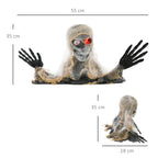 Halloweendekoration, einäugige Mumie, biegsame Arme, leuchtende Augen, gruseliges Heulen, 55x18x35 cm
