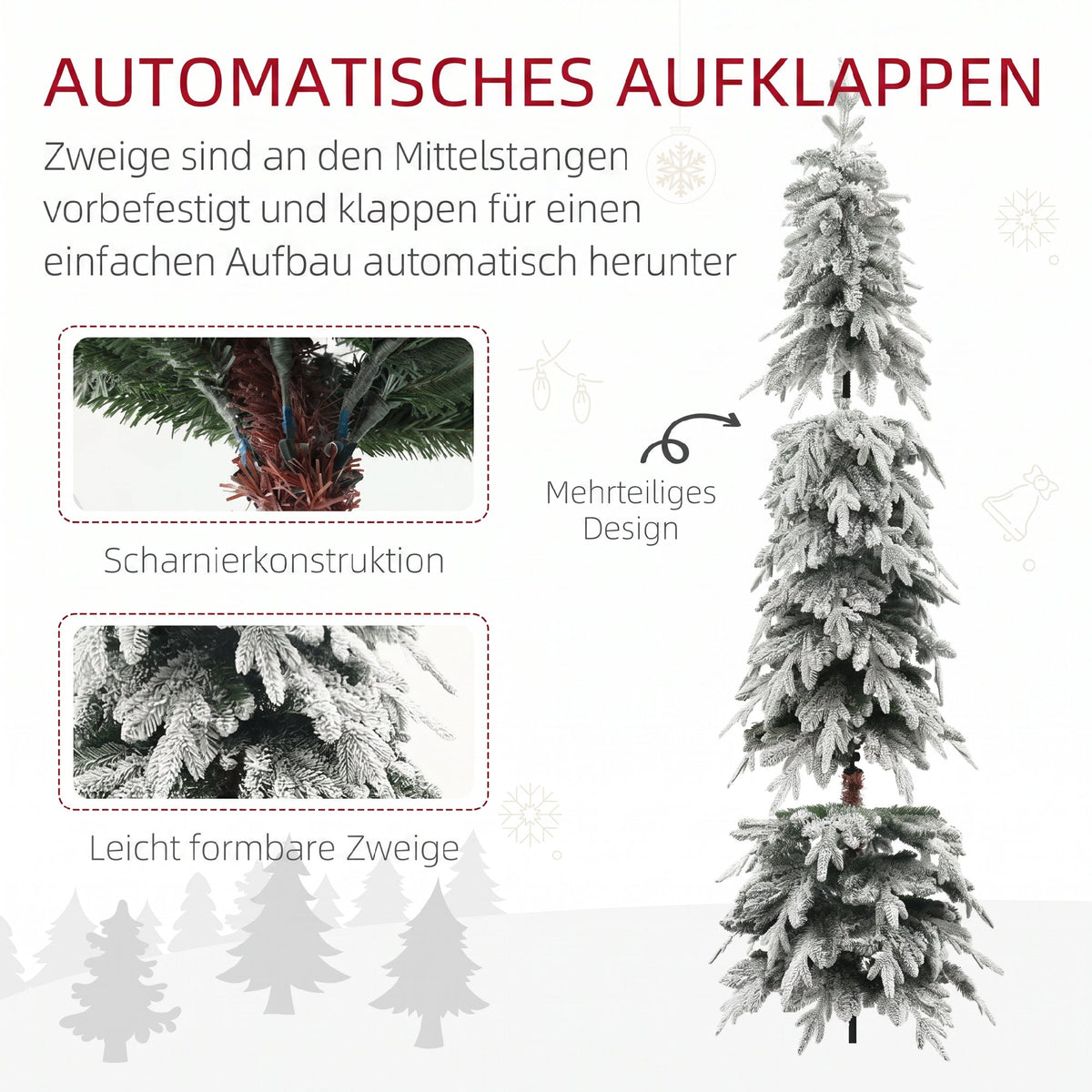 7ft Snow-Covered Unlit Artificial Christmas Tree