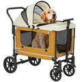 Hundewagen Hundebuggy klappbar für Hunde & Katzen bis 30 kg 110 x 65 x 102 cm Braun