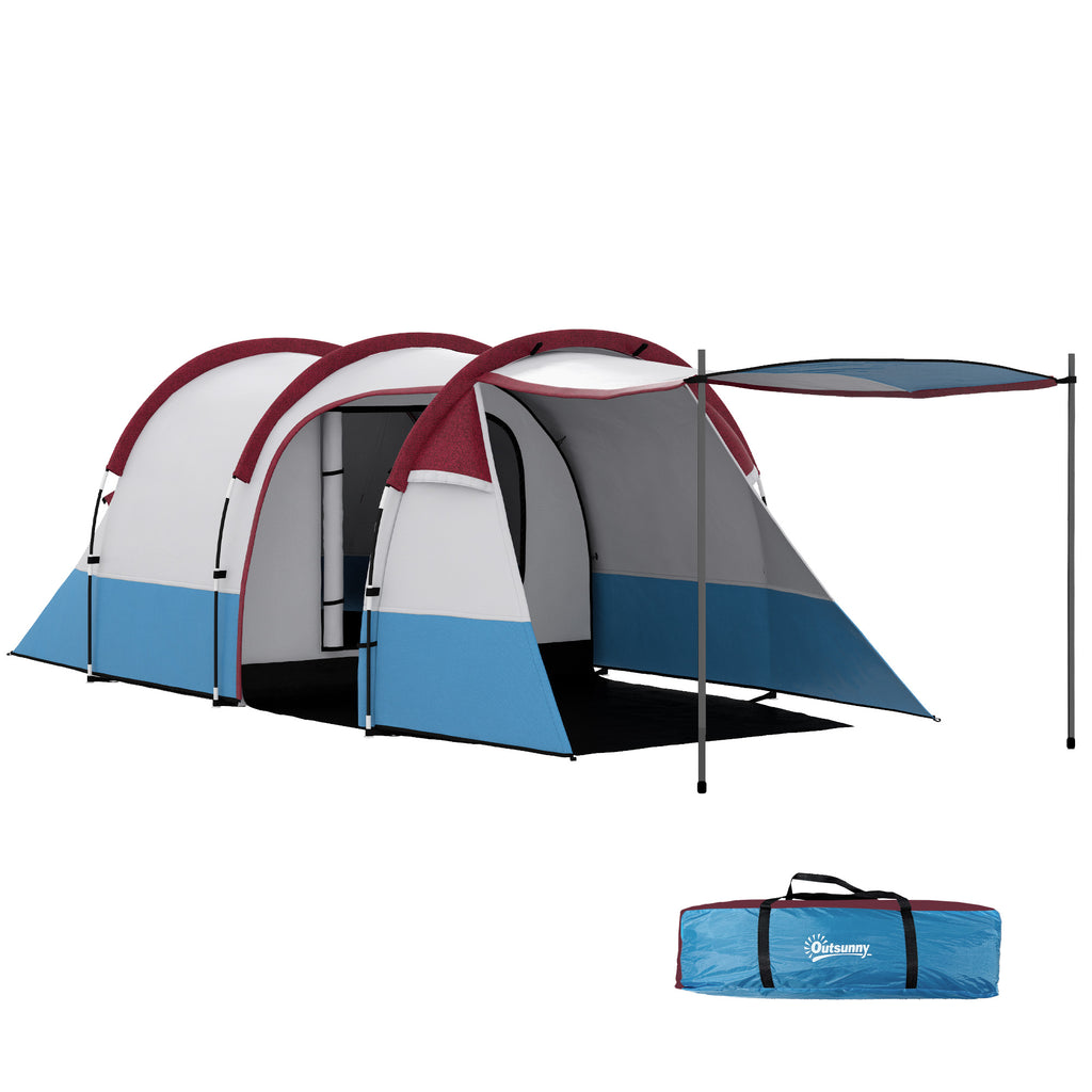 Two Man Two-Room Tent, with Porch and Accessories - Red