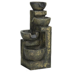 Springbrunnen, 3 Einstellungen, wetterbeständig, 25 cm x 24 cm x 60 cm, Grau