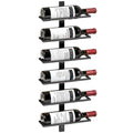 Wall Mounted Wine Rack, 6 Tier Metal Wine Display Rack, Storage Holder for Kitchen, Black