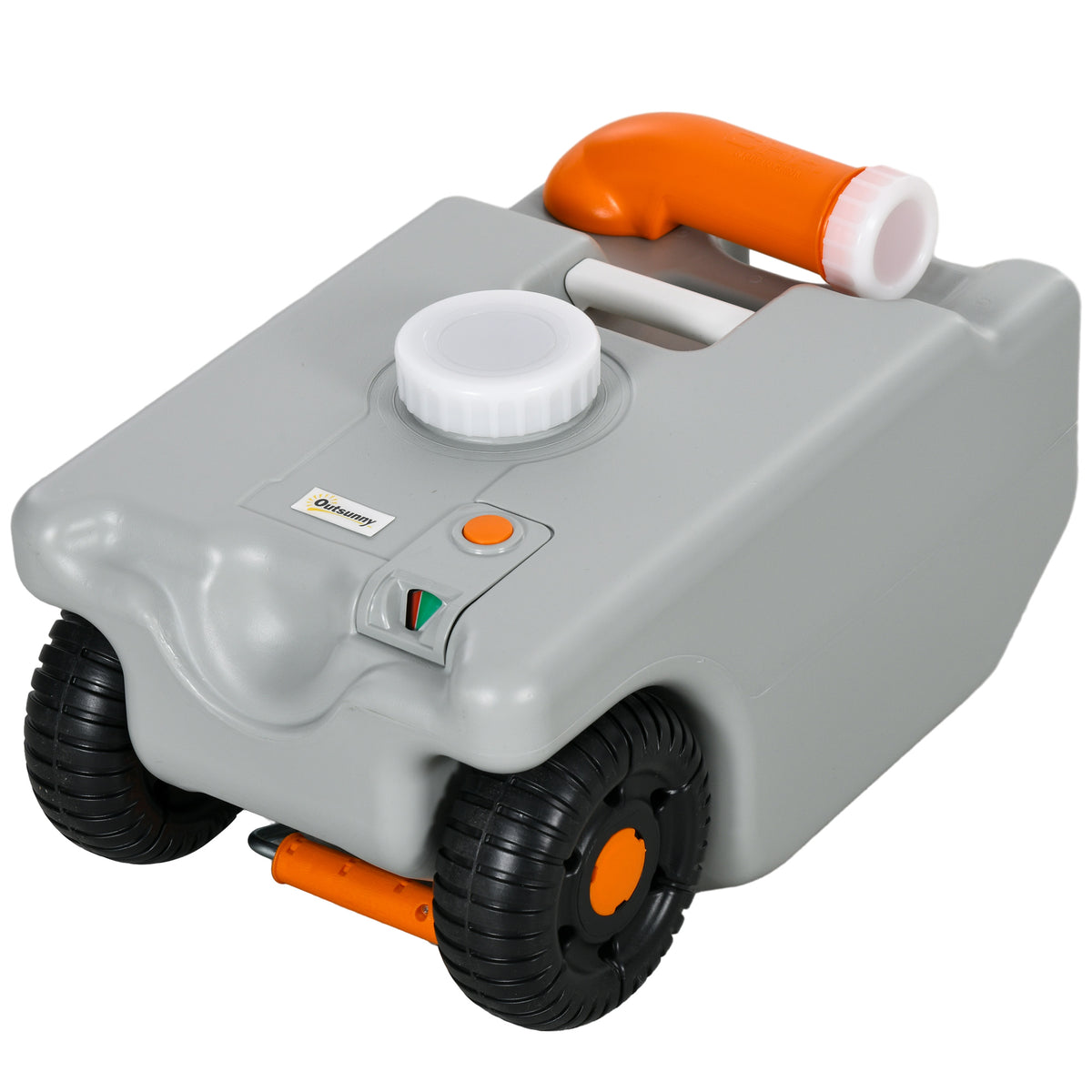 Abwassertank, 22 L, rollbar, spritzfreie Entleerung, HDPE, 33 x 26 x 53 cm, Grau