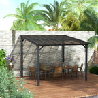3 x 3 m Metallpergola, Gartenpergola mit wasserfestem Dach, freistehend, windfest, UV-beständig, Dunkelgrau