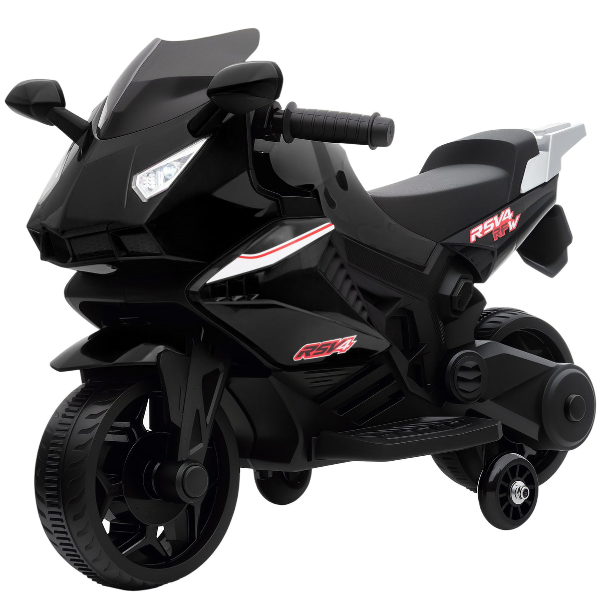 Elektro-Motorrad f¨¹r Kinder, Hupe, Scheinwerfer, Musikfunktion, 2,5 km/h, Schwarz