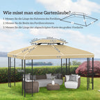 Gazebo Roof Replacement, for 3 x 4m Frames - Cream