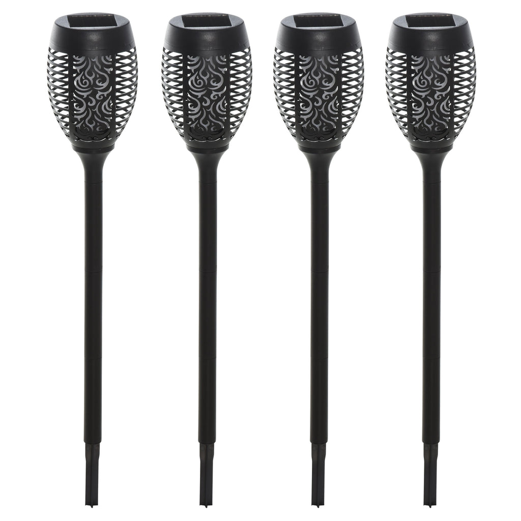  Gartenbeleuchtung 4 Stück Solar LED Warmweiß Gartenstrahler mit Erdspieß Stecker IP44 Wasserdichter Gartenleuchte Solar Gartenlampe für Draußen Garten Rasen, Hof