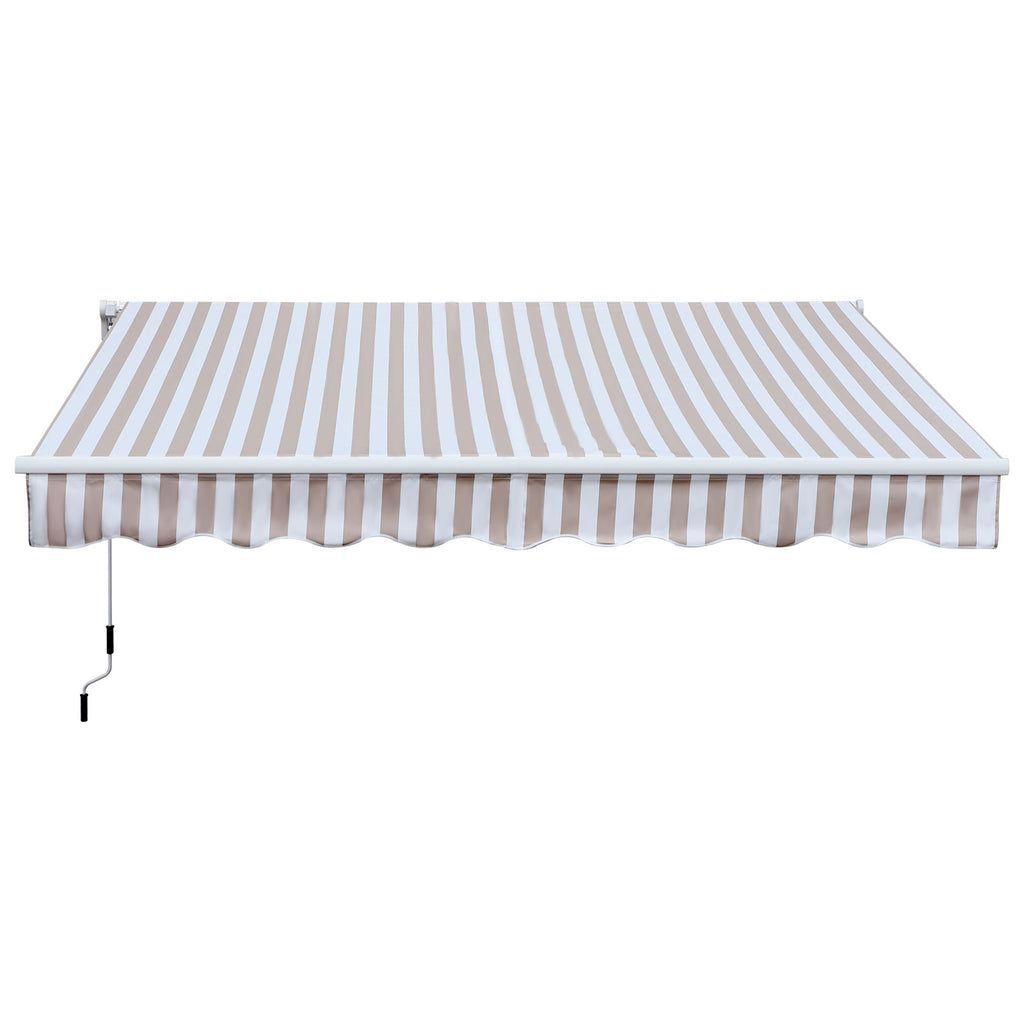 Markise mit Handkurbel, Gelenkarmmarkise, Sonnenschutz, Wandmontage, Balkon, Alu Berge 3 x 2,5 m
