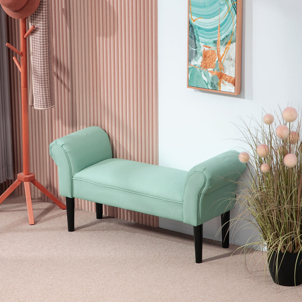 Gepolsterte Sitzbank f¨¹r Schlafzimmer und Flur, bis 130 kg belastbar, 102 x 36 x 51 cm, Gr¨¹n
