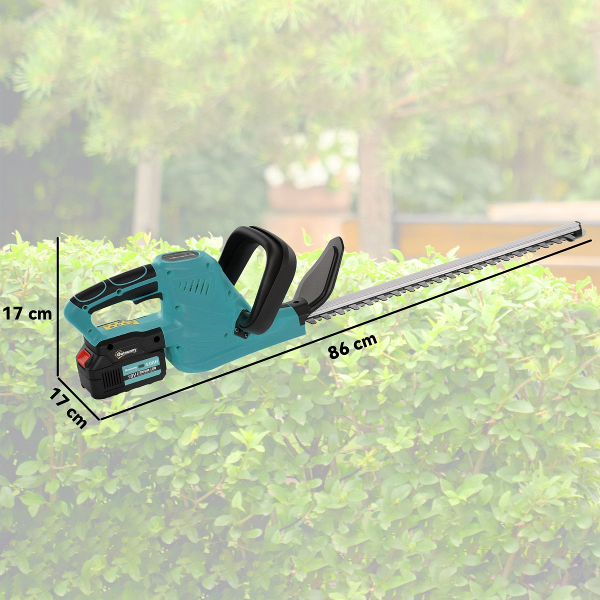 Elektro Heckenschere Akku Elektrischer Heckenschneider mit 51cm Schnittl?nge Motor, Akku Blau
