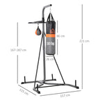 Freestanding Boxing Punch Bag & Speed ball Station, for Home Gym, Grey