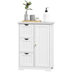 Badezimmerschrank, Badkommode, 3 Schubladen, Regal, MDF, Wei?