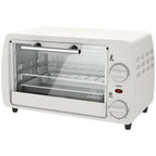 Mini-Ofen Toasterofen, 1 Backblech, 1 Grilrost, 10 L Kapazität, Timer-Funktion, 36,5 cm x 26 cm x 22 cm, Cremeweiß