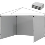 3-teiliges Set Seitenteile mit Reißverschluss für 3 x 3 m Pavillon, Hellgrau