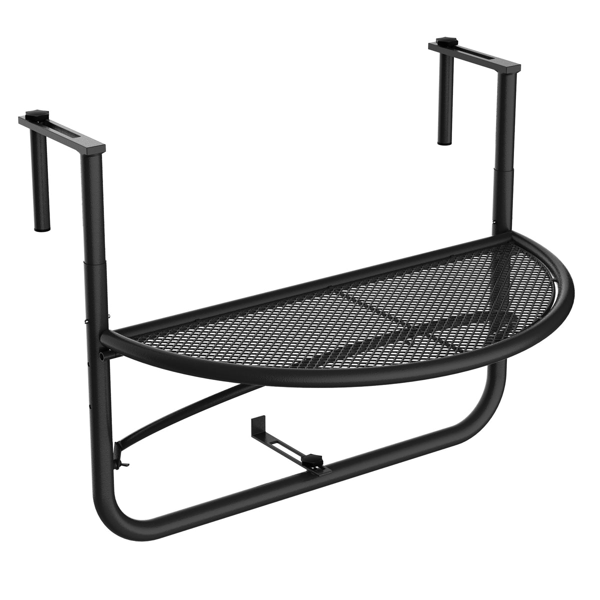  Semi-Circular Attachable Balcony Hanging Coffee Table Adjustable Side Metal Table