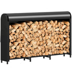 Kaminholzregal Metall 199 x 30 x 121 cm Brennholzregal 0,6m³ mit wasserdichter Abdeckung bis 300kg